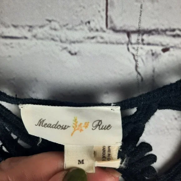 Anthropologie Meadow Rue Bobbin Lace Long Sleeve Slub Top - Picture 8 of 12